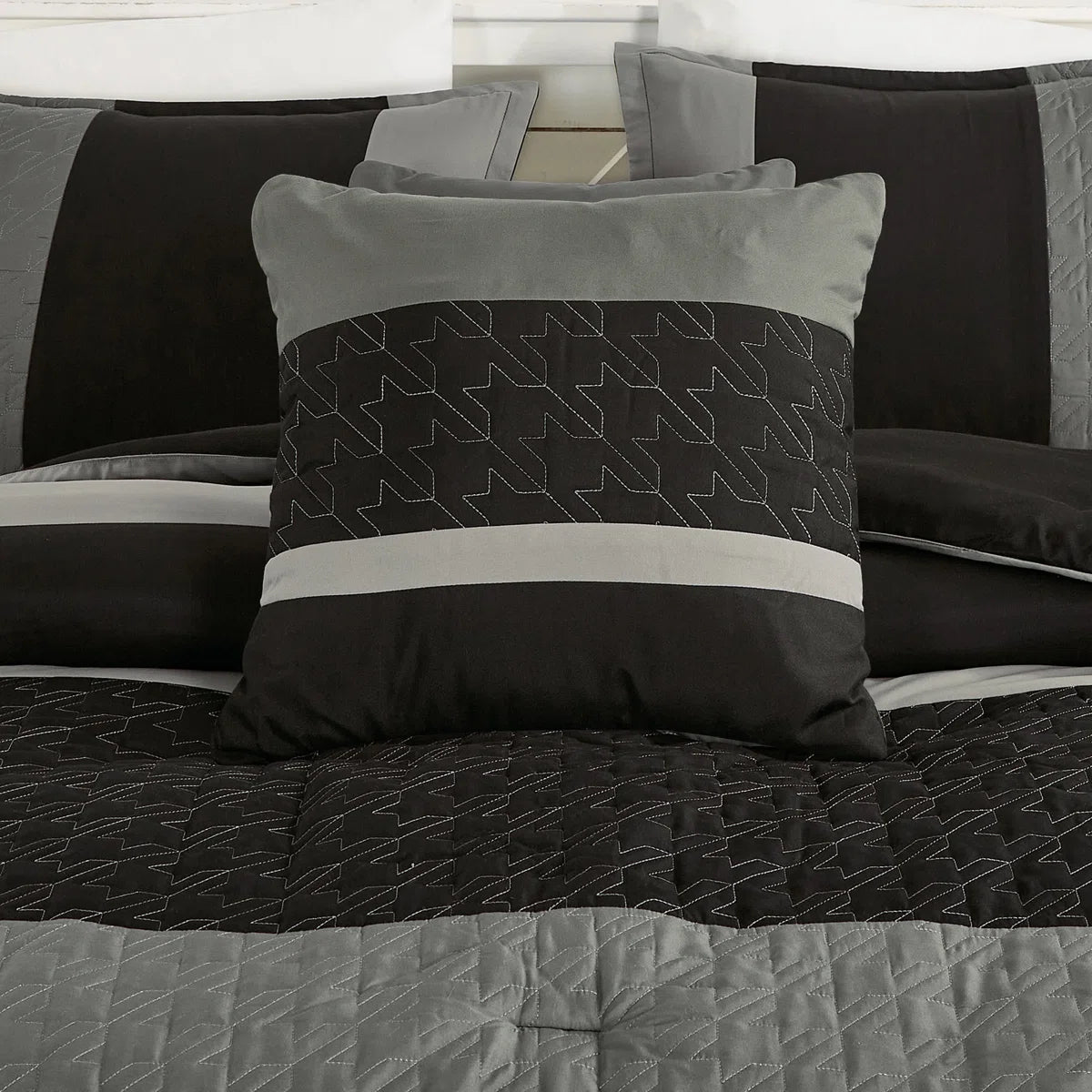 6 Piece Brushed Microfiber Plain Weave Comforter Bedding Set