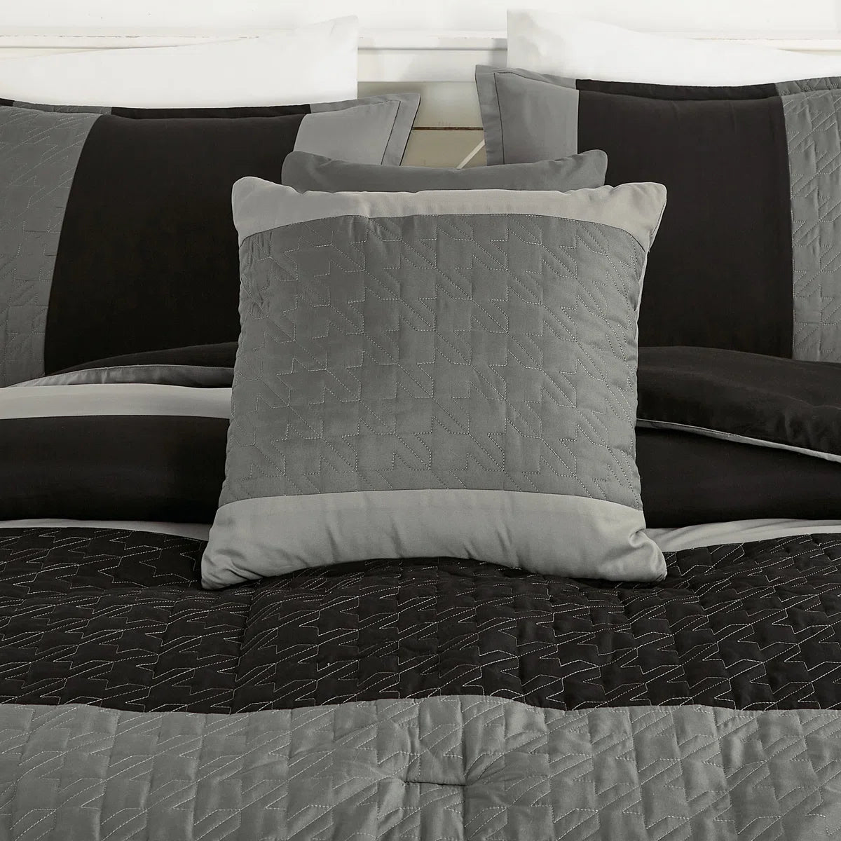 6 Piece Brushed Microfiber Plain Weave Comforter Bedding Set