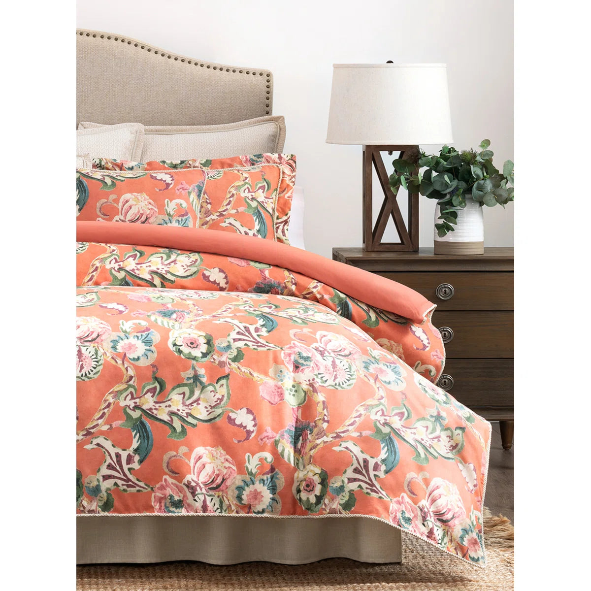 Cara Floral King 4 Piece Comforter Set