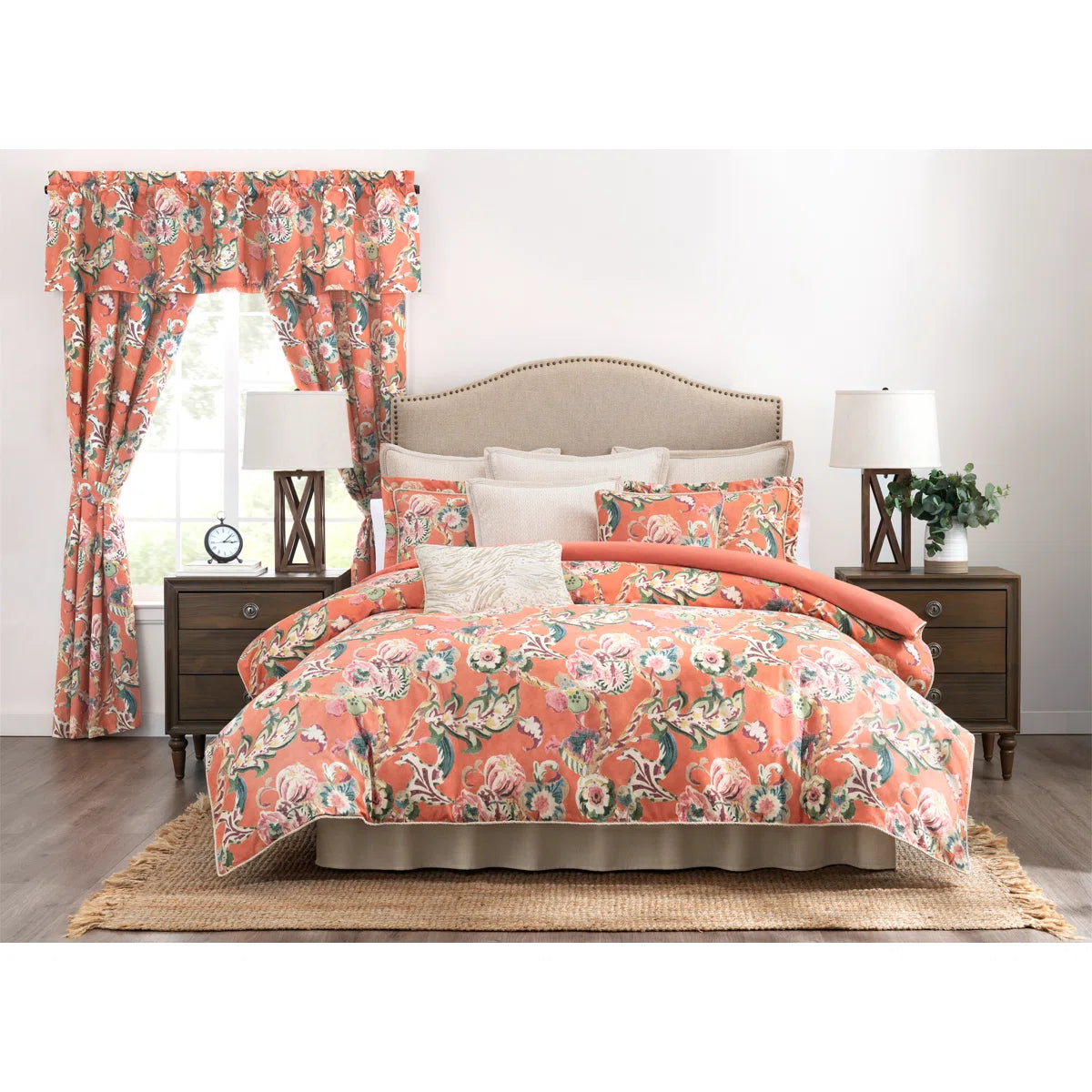 Cara Floral King 4 Piece Comforter Set