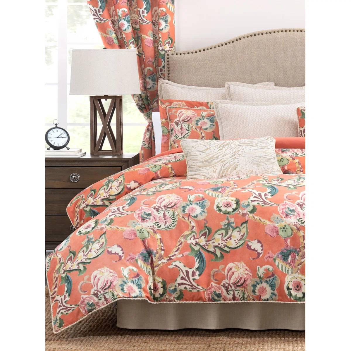 Cara Floral King 4 Piece Comforter Set